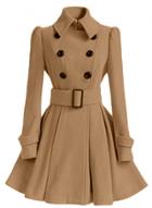 Oasap Fashion Double Breasted Swing Coat With Belt