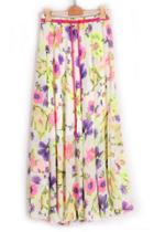 Oasap All-matching Floral Skirt