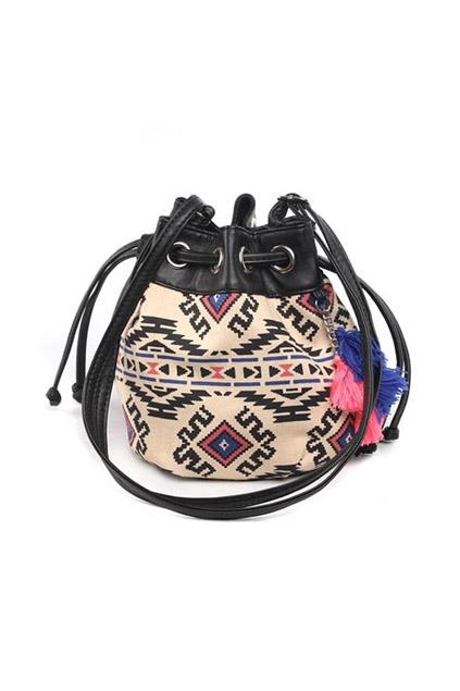 Oasap Rhombus Print Duffel Bag