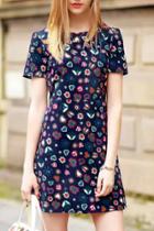 Oasap Lucky Four Leaf Clover Print Mini Dress