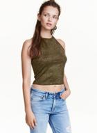 Oasap Chic Sleeveless Heather Crop Top