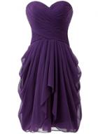 Oasap Women's Summer Wrap Ruffled Asymmetric Chiffon Dress