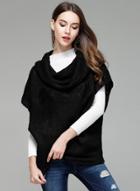 Oasap Solid Batwing Sleeve Knitted Loose Pullover Sweater