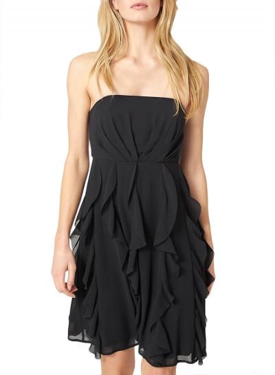 Oasap Women's Solid Color Ruffled Design Off Shoulder Dress
