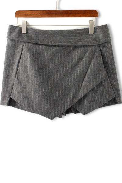 Oasap Irregular Striped Shorts