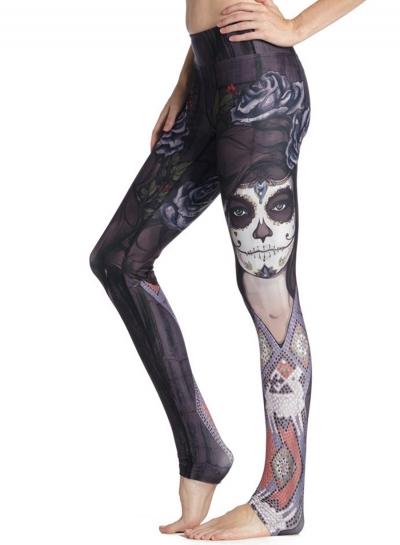 Oasap Stretchy Printed Skinny Sports Stirrup Leggings