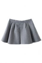 Oasap Pleated Solid A-line Skirt