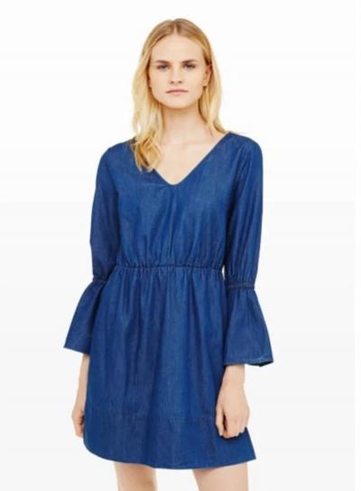 Oasap V Neck Flare Sleeve Dress