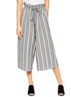 Oasap Women's Color Block Striped Print Tie Waist Wide Legs Pants