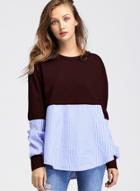Oasap Fashion Stripe Loose Fit Pullover Sweatshirt