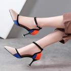 Oasap Pointed Toe Ankle Strap High Heels Pumps