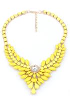 Oasap Rhinestone Solid Color Bib Necklaces