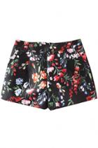 Oasap Hot Sexy Floral Black Shorts