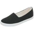 Oasap Women's Color Block Striped Print Flat Slip-ons