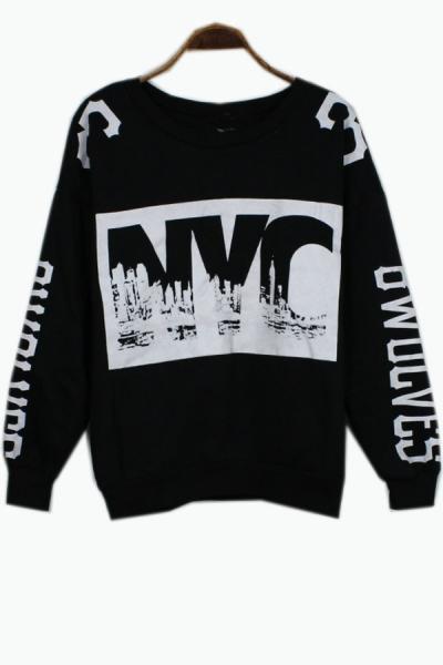 Oasap Nyc Fleece Sweatshirt