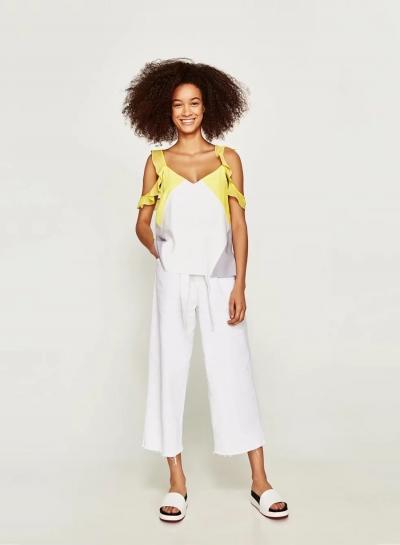 Oasap V Neck Color Block Slip Tank