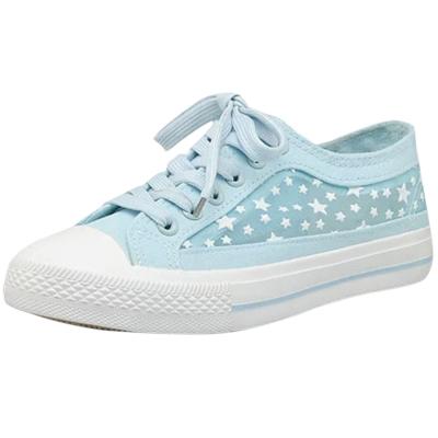 Oasap Mesh Canvas Lace-up Flat Sneakers