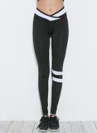 Oasap Bodycon Striped Printed Solid Leggings
