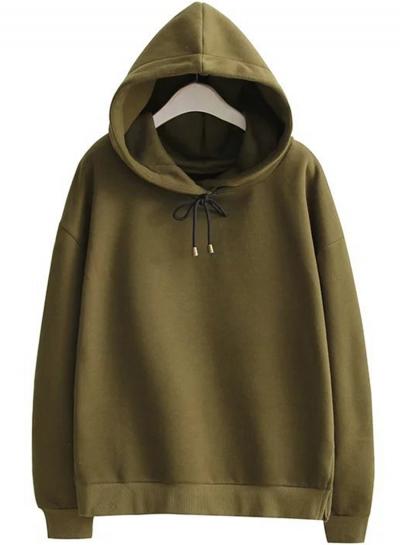 Oasap Long Sleeve Solid Color Hoodie
