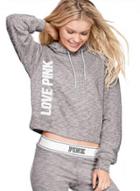 Oasap Casual Letter Printed Cropped Pullover Hoodie