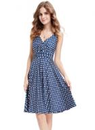 Oasap Women's Elegant Polka Dot Faux Wrap Front Sleeveless Trapeze Dress