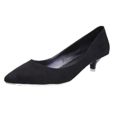 Oasap Solid Color Low Heels Pointed Toe Pumps