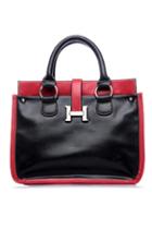 Oasap Contrast Colored Metal Embellished Handbag