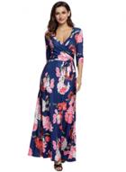 Oasap Floral Print Wrapped Long Boho Dress