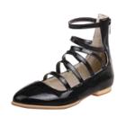 Oasap Solid Color Hollow Out Round Toe Flat Heels Shoes