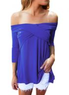 Oasap Cross Front Off The Shoulder Top