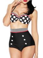 Oasap Fashion 2 Piece Polka Dots High Waist Bikini Set