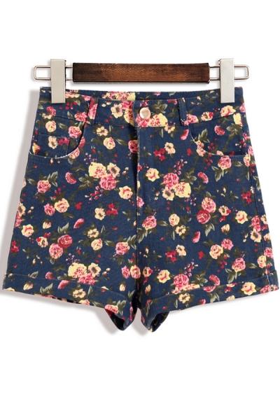Oasap Wildflower High Waisted Shorts