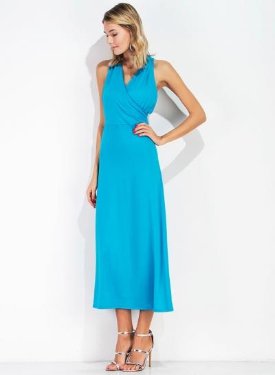 Oasap V Neck Sleeveless Backless High Waist Dress