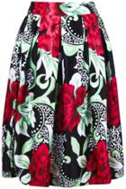 Oasap Modern Floral Pattern High Waist Skirt