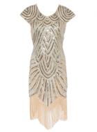 Oasap Cap Sleeve Sequins Dress With Tassel