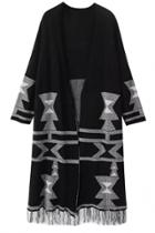 Oasap Christmas Tree Pattern Tassel Open Front Cardigans