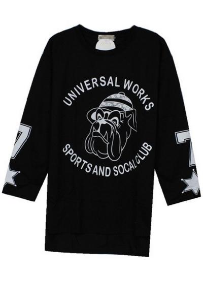 Oasap Cartoon Dog High-low Sweatshirt