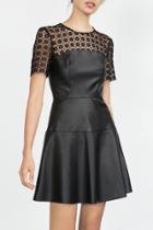 Oasap Chic Lace-paneled A-line Dress