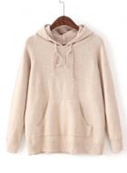 Oasap Hooded Sollid Color Long Sleeve Sweater