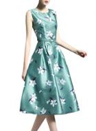Oasap Women's Sleeveless Floral Print Cocktail Party Dress With Belt