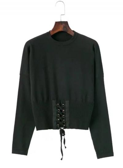 Oasap Round Neck Batwing Sleeve Sweater