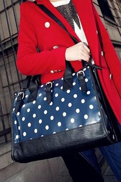 Oasap Polka Dot Pin Buckle Shoulder Bag