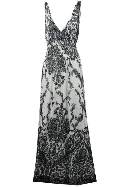 Oasap Women's Deep V-neck Sleeveless High Waist Print Boho Maxi Dress