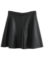 Oasap Women's Fashion High Waist Pu Leather Wide-leg Shorts