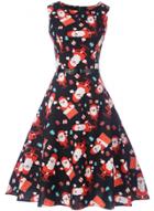 Oasap Christmas Santa Claus Sleeveless A-line Swing Dress With Belt