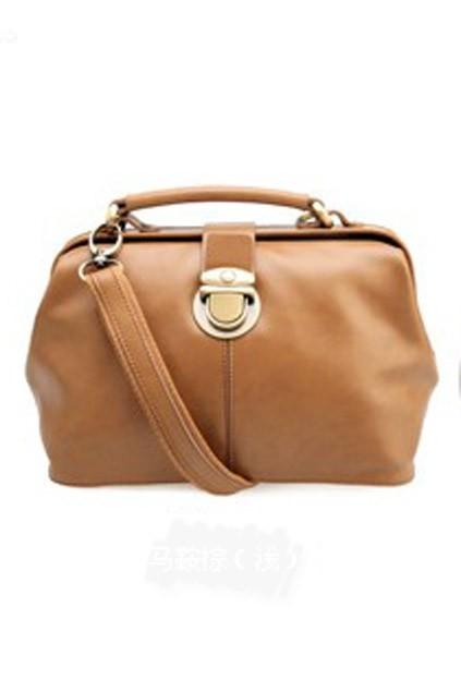Oasap Simple Designed Doctor Light Brown Handbag