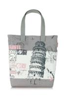 Oasap Leaning Tower Print Zipped Shoulder Bag