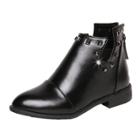 Oasap Pointed Toe Square Rivet Low Heels Ankle Boots