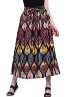 Oasap Women's National Wind Print Elastic Waist Skirt