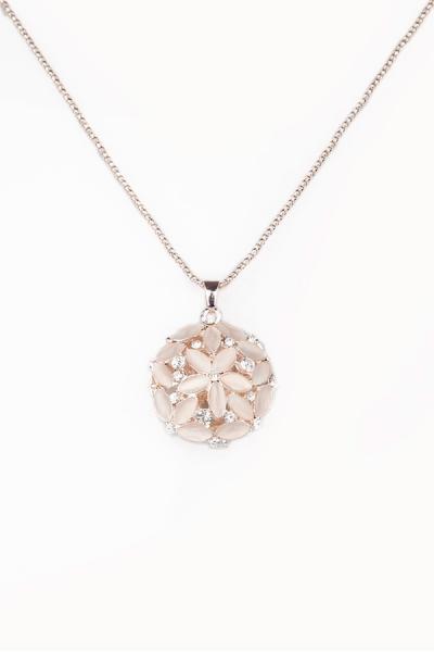 Oasap Faux Stone Flower Necklace